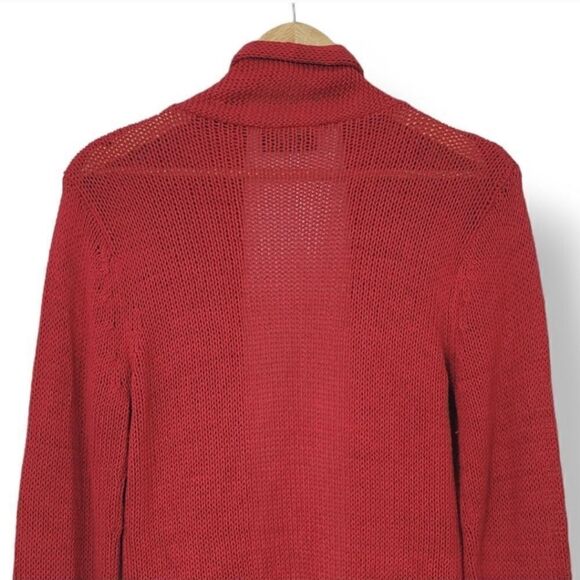 Wooden Ships Paola Buendia Cotton Wrap Cardigan in Brick Red Size Medium/Large - Picture 4 of 8